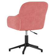 V9686 Chaise de bureau pivotante en velours rose Vetonek