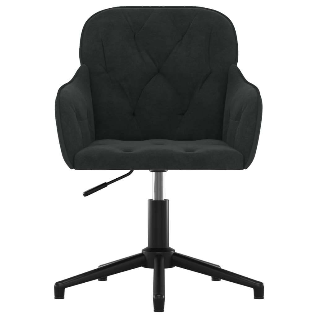 Silla de oficina giratoria de terciopelo negro