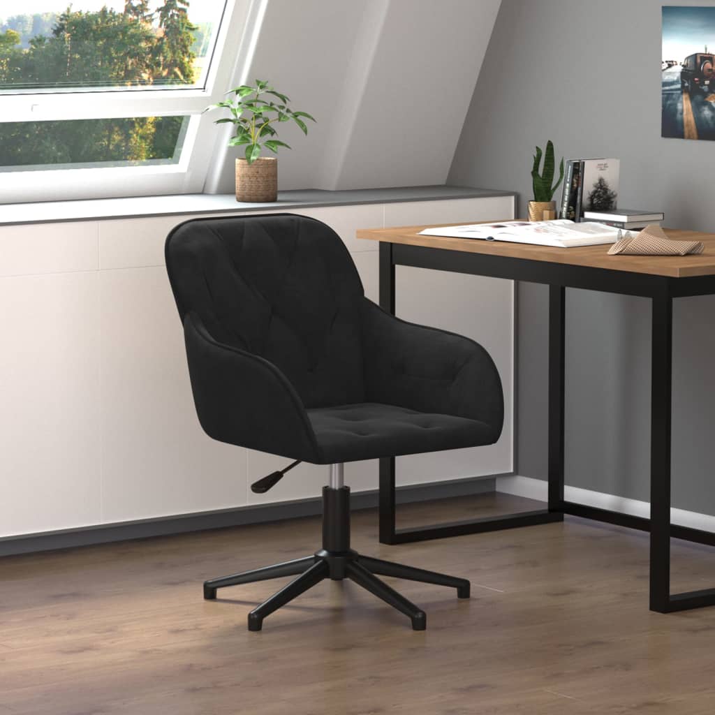 Vetonek Silla de oficina giratoria de terciopelo negro