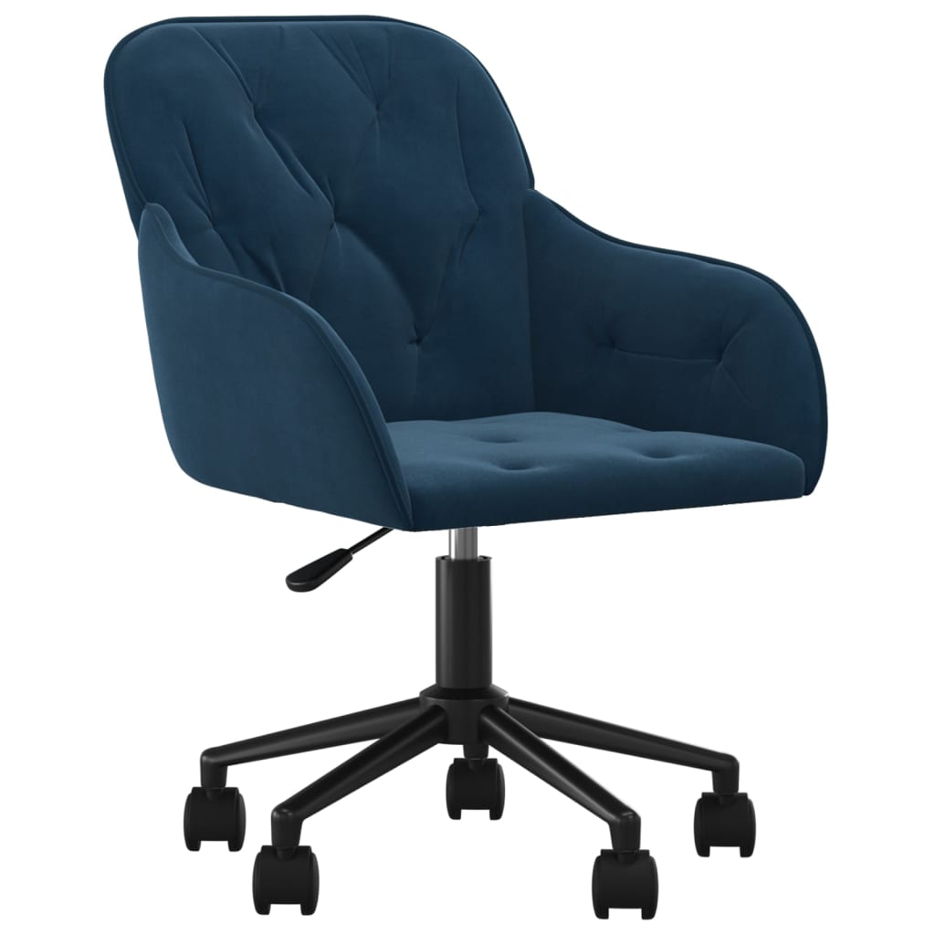 Silla de oficina giratoria terciopelo azul vidaXL