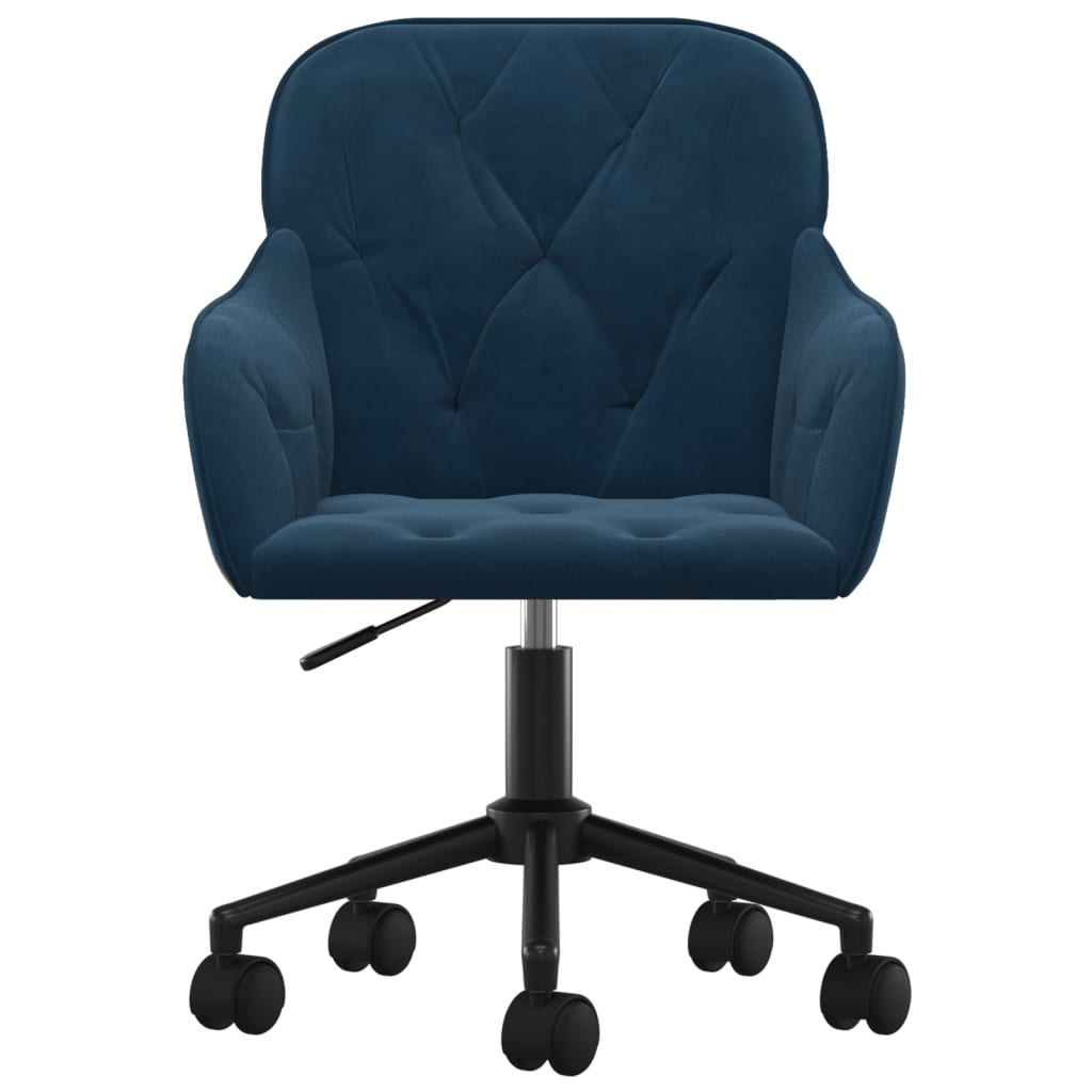 Silla de oficina giratoria terciopelo azul vidaXL