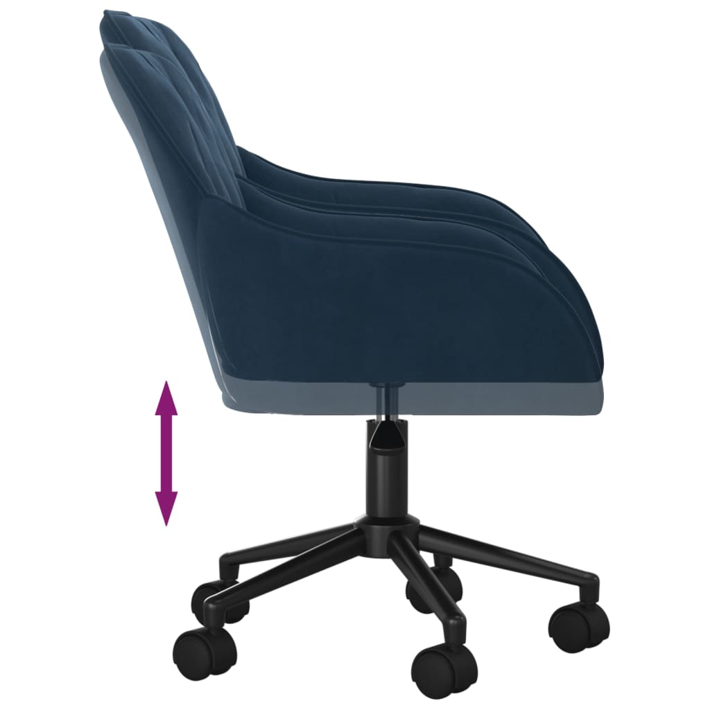 Silla de oficina giratoria terciopelo azul vidaXL