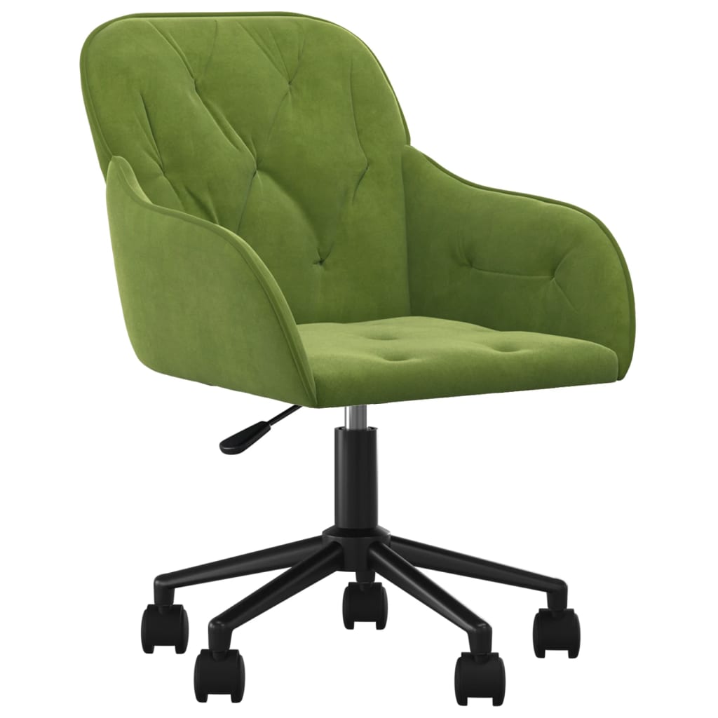 Silla de oficina giratoria de terciopelo verde claro vidaXL