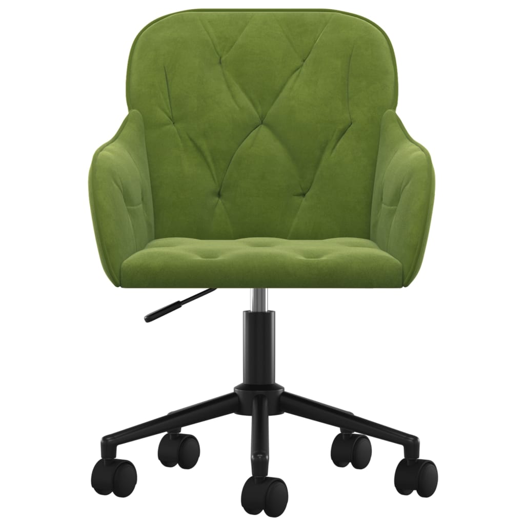 Silla de oficina giratoria de terciopelo verde claro vidaXL