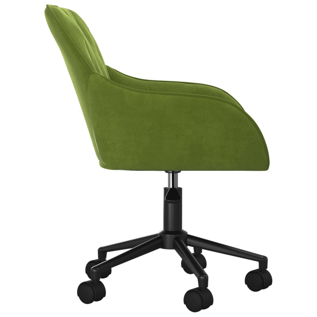 Silla de oficina giratoria de terciopelo verde claro vidaXL