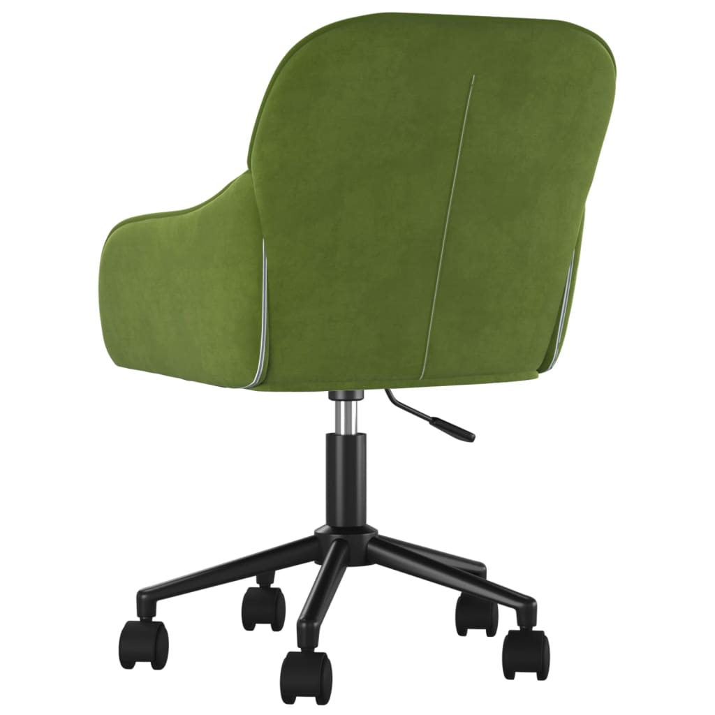 Silla de oficina giratoria de terciopelo verde claro vidaXL