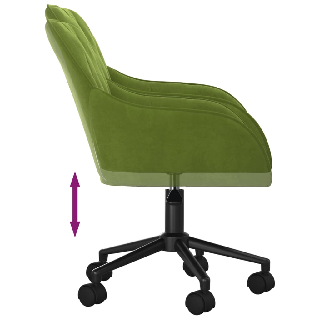 Silla de oficina giratoria de terciopelo verde claro vidaXL