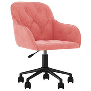Chaise de bureau pivotante en velours rose V9792 Vetonek