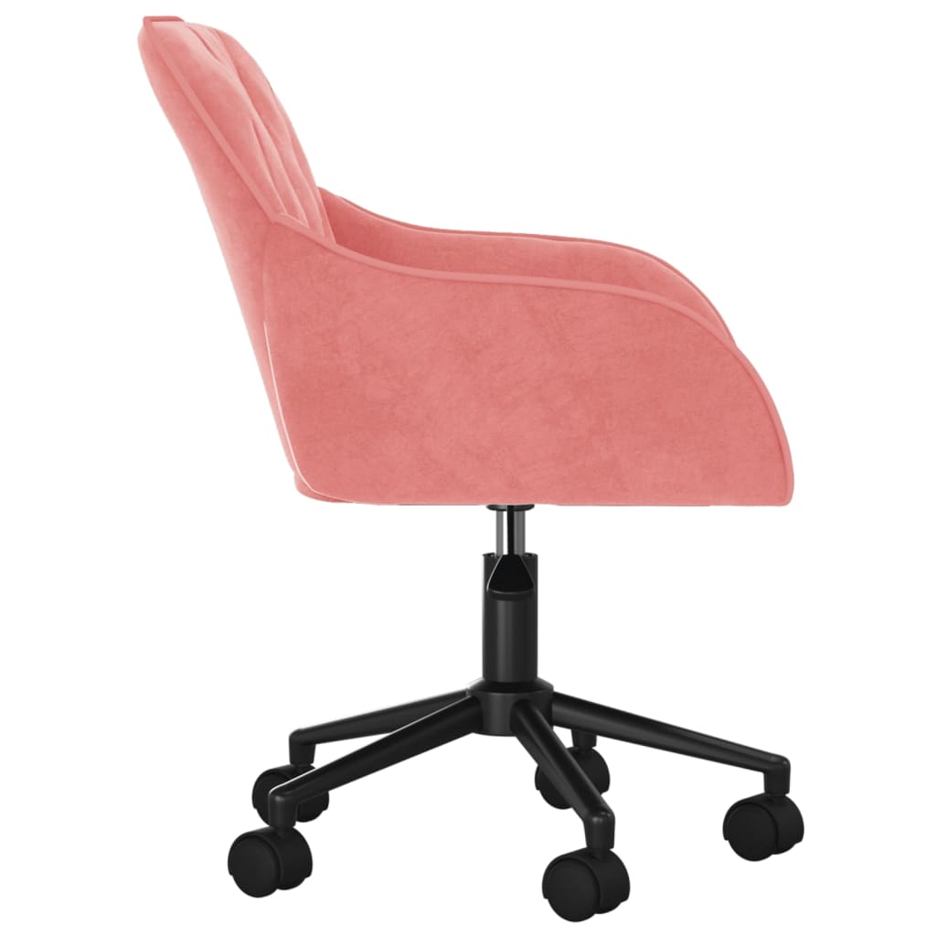 Chaise de bureau pivotante en velours rose V9792 Vetonek