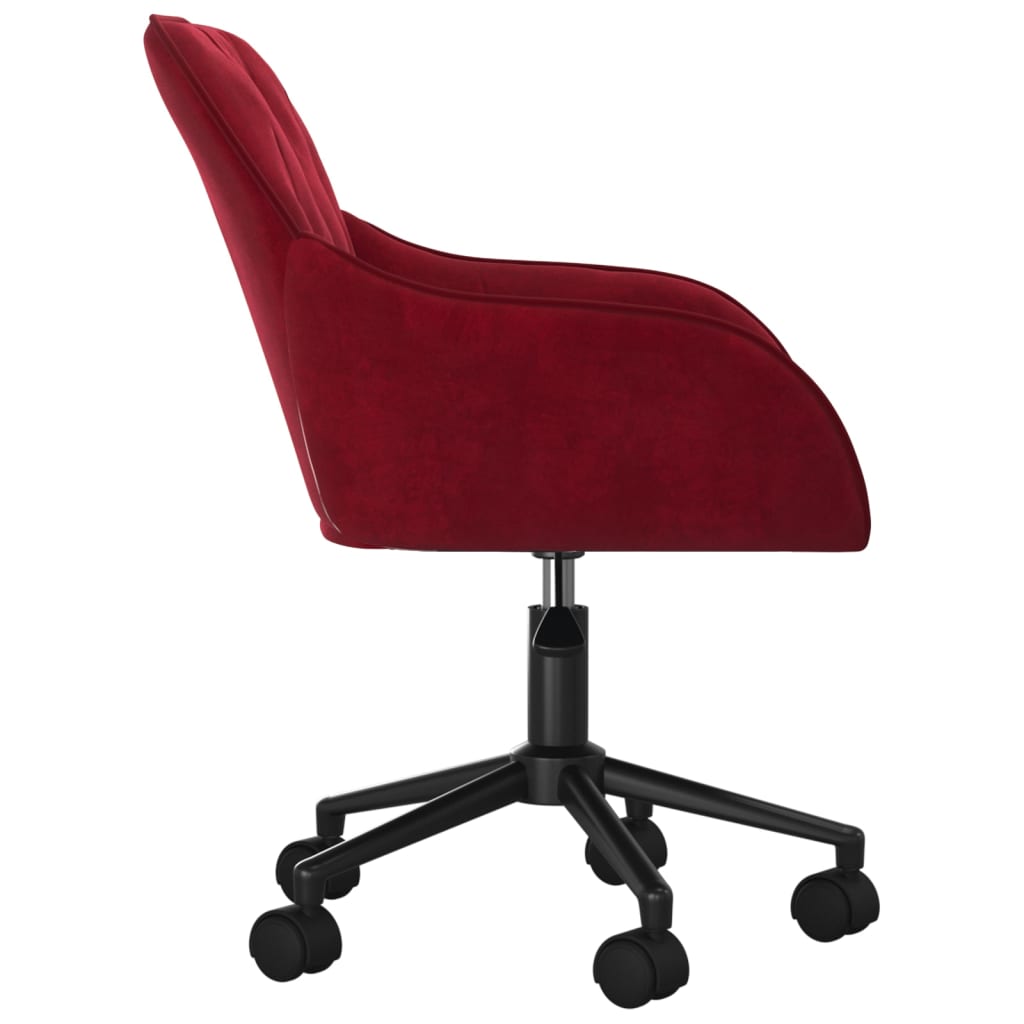 Silla de oficina giratoria de terciopelo rojo tinto - Vetonek