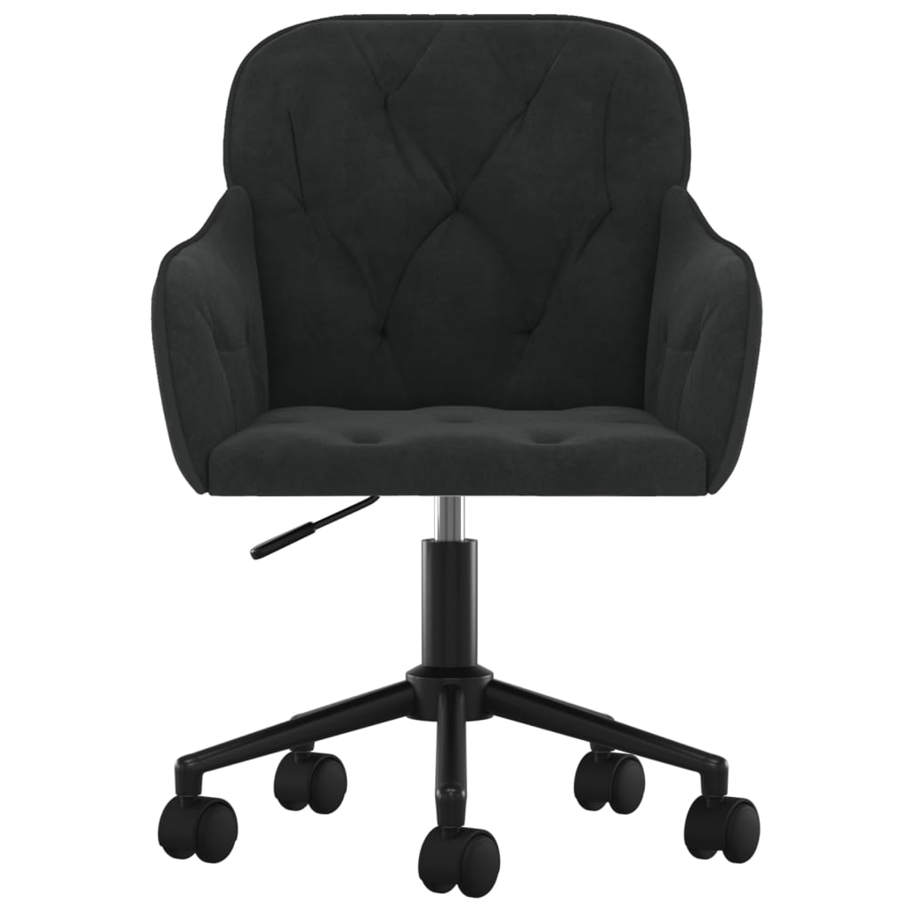 Silla de oficina giratoria de terciopelo negro