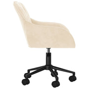V9846 Chaise de bureau pivotante en velours crème Vetonek