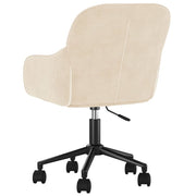 V9846 Chaise de bureau pivotante en velours crème Vetonek