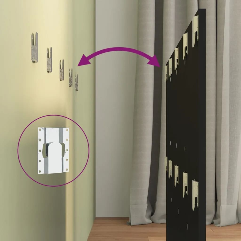 Cabecero de cama con mesitas madera contrachapada negro V1459 Vetonek