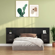 Black plywood headboard with side tables V1459 Vetonek