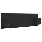 Cabecero de cama con mesitas madera contrachapada negro V1695 Vetonek