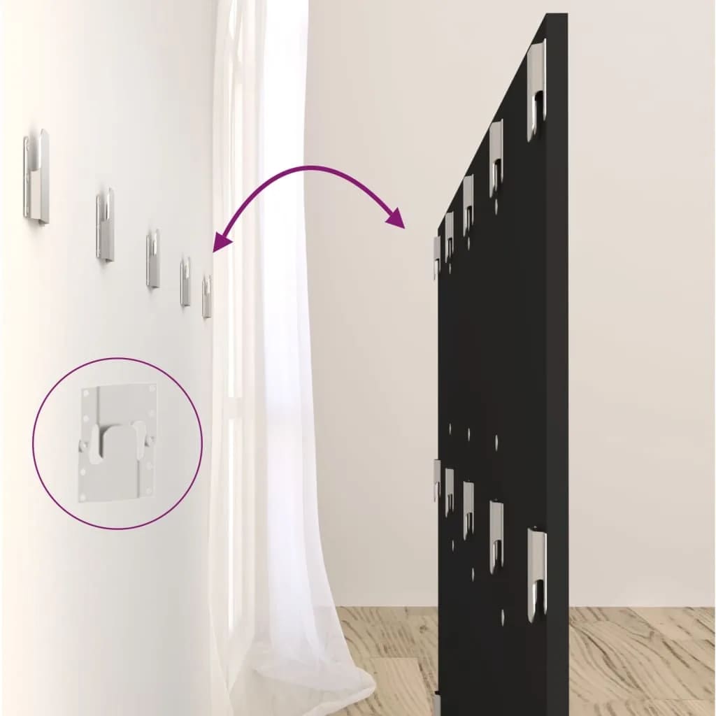 Cabecero de cama con mesitas madera contrachapada negro V1695 Vetonek