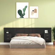 Black plywood headboard with side tables V1695 Vetonek
