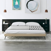 Black plywood headboard with side tables V1930 Vetonek