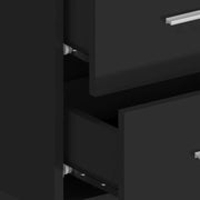 Cabecero de cama con mesitas madera contrachapada negro V2173 Vetonek