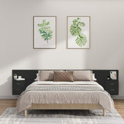 Black plywood headboard with side tables V2173 Vetonek