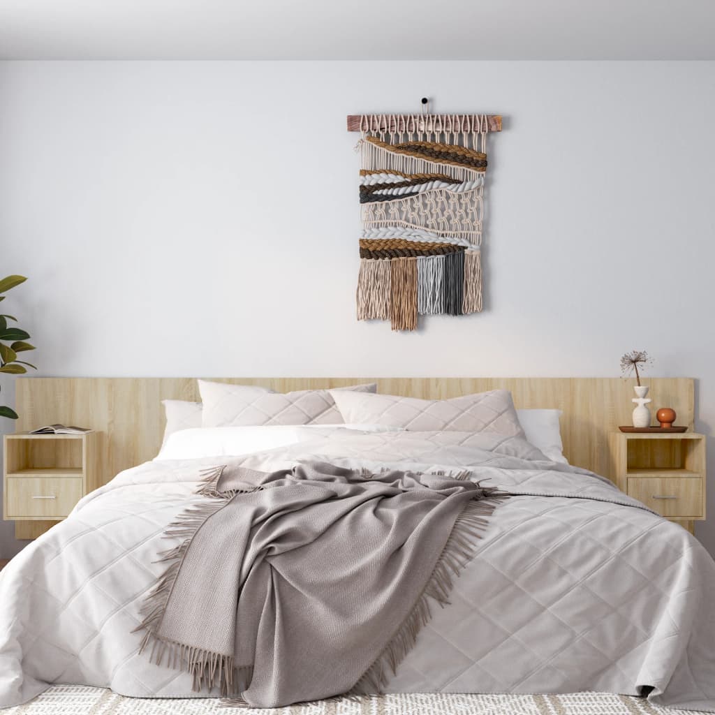 Headboard with Sonoma oak plywood tables V2265 Vetonek