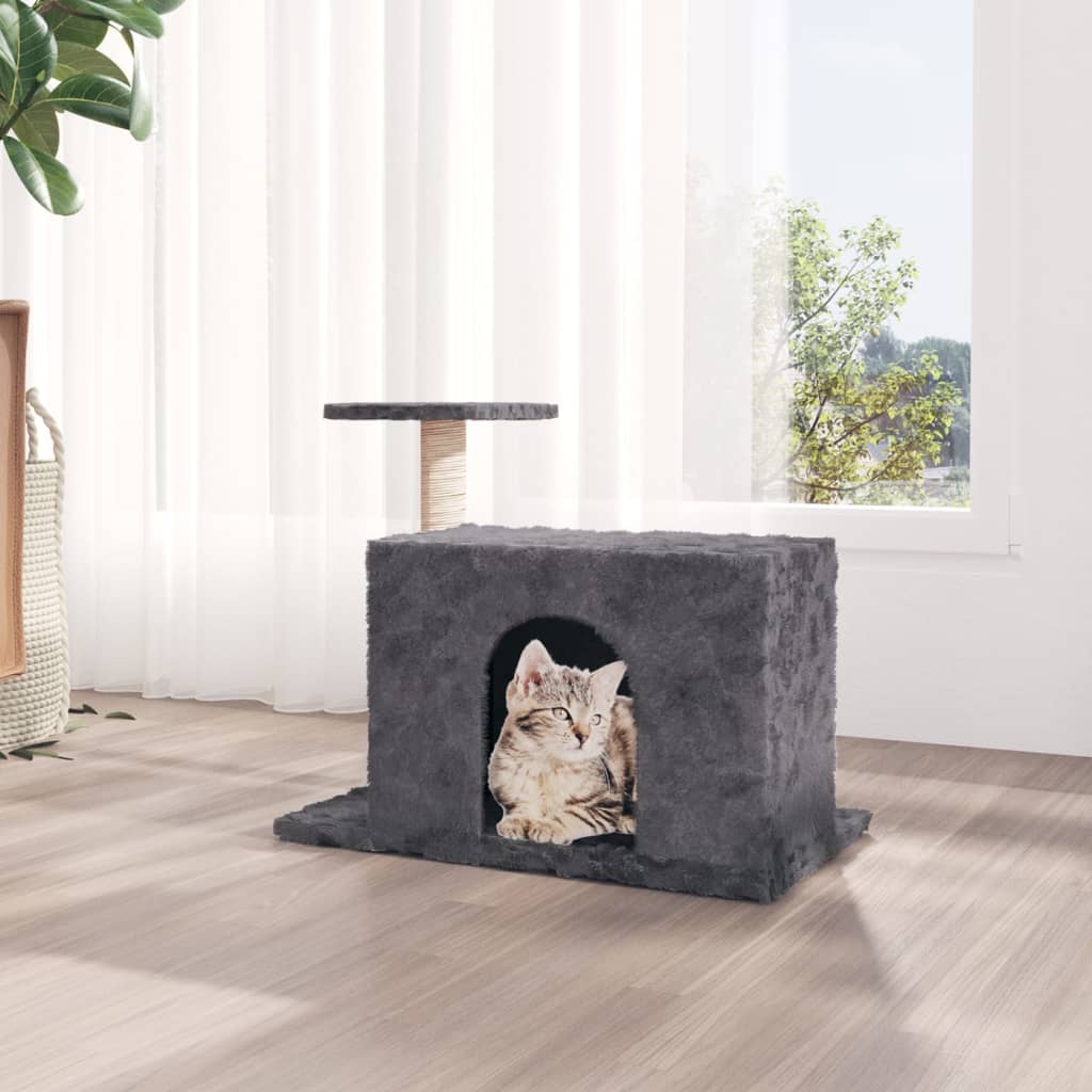 Poste para arranhar gatos com postes de sisal cinza escuro 51 cm v3781 Vetonek