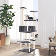 Poste para arranhar gatos com postes de sisal cinza escuro 167 cm v4023 Vetonek