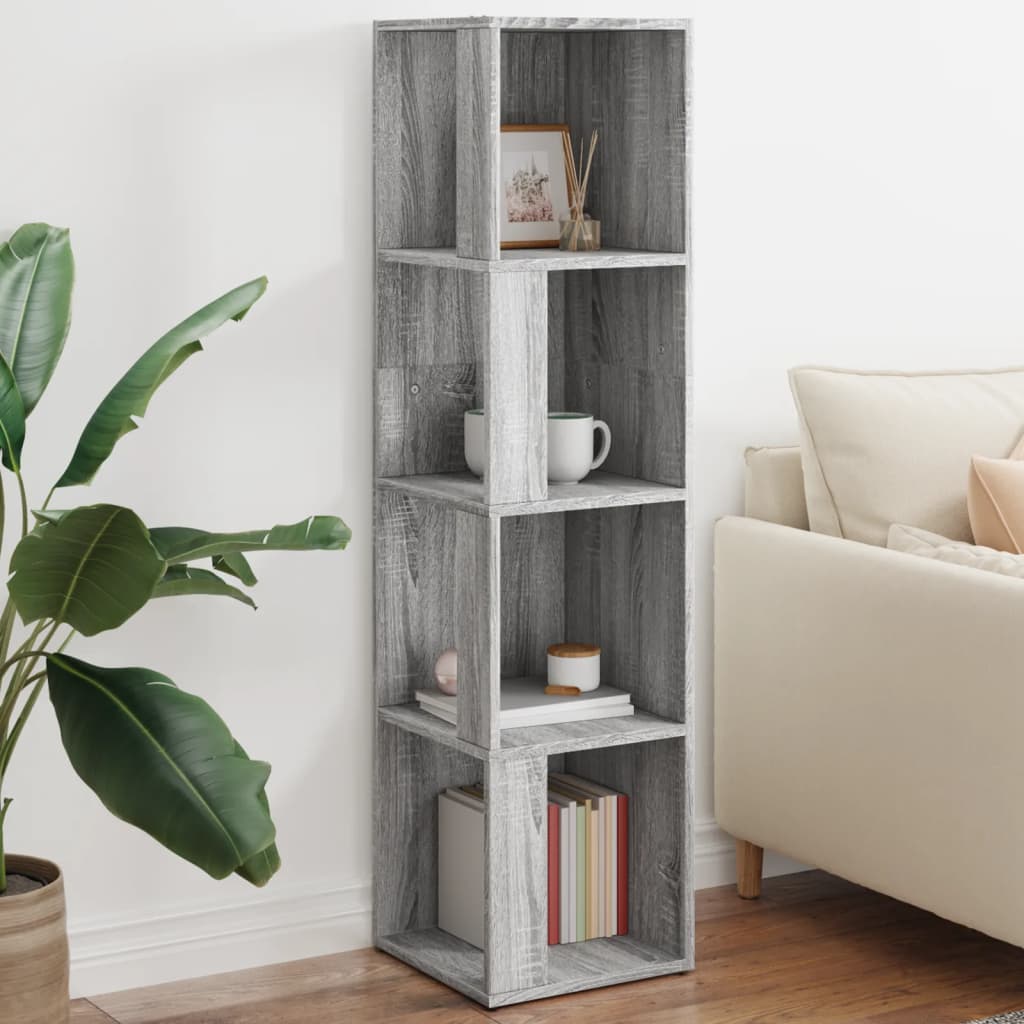 Vetonek Mueble esquina madera contrachapada gris Sonoma 33x33x132 cm