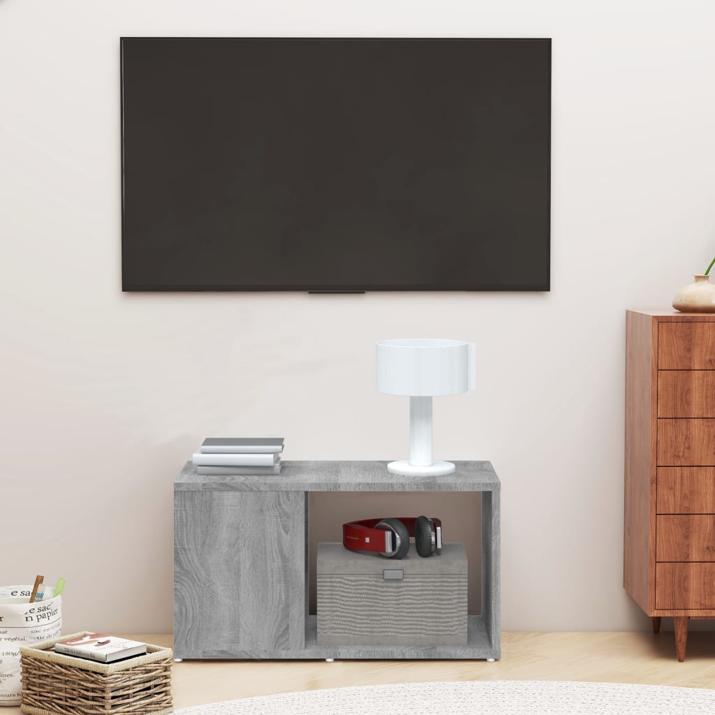 Vetonek Mueble de TV madera contrachapada gris Sonoma 60x24x32 cm