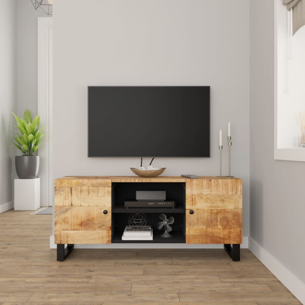 Vetonek Mueble de TV madera maciza de mango 105x33x46 cm