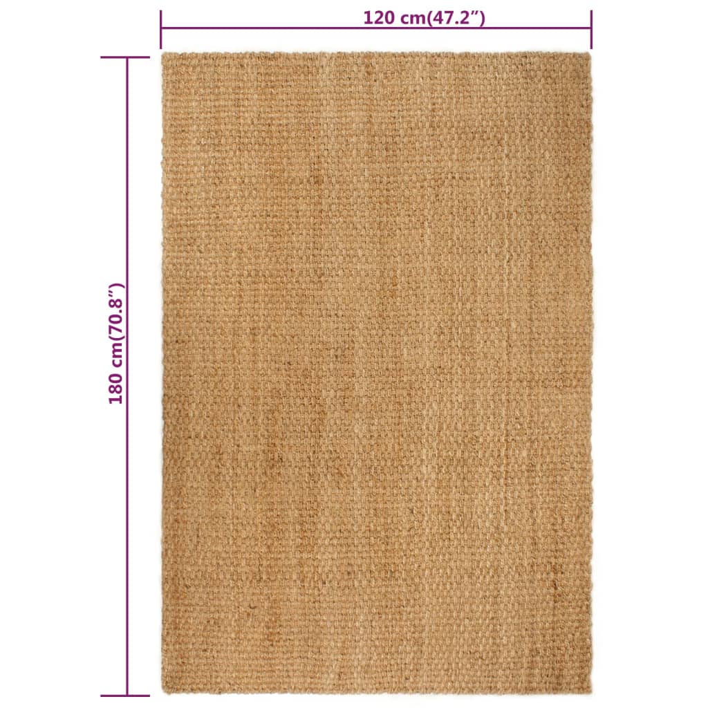 Rectangular carpet natural jute 120x180 cm