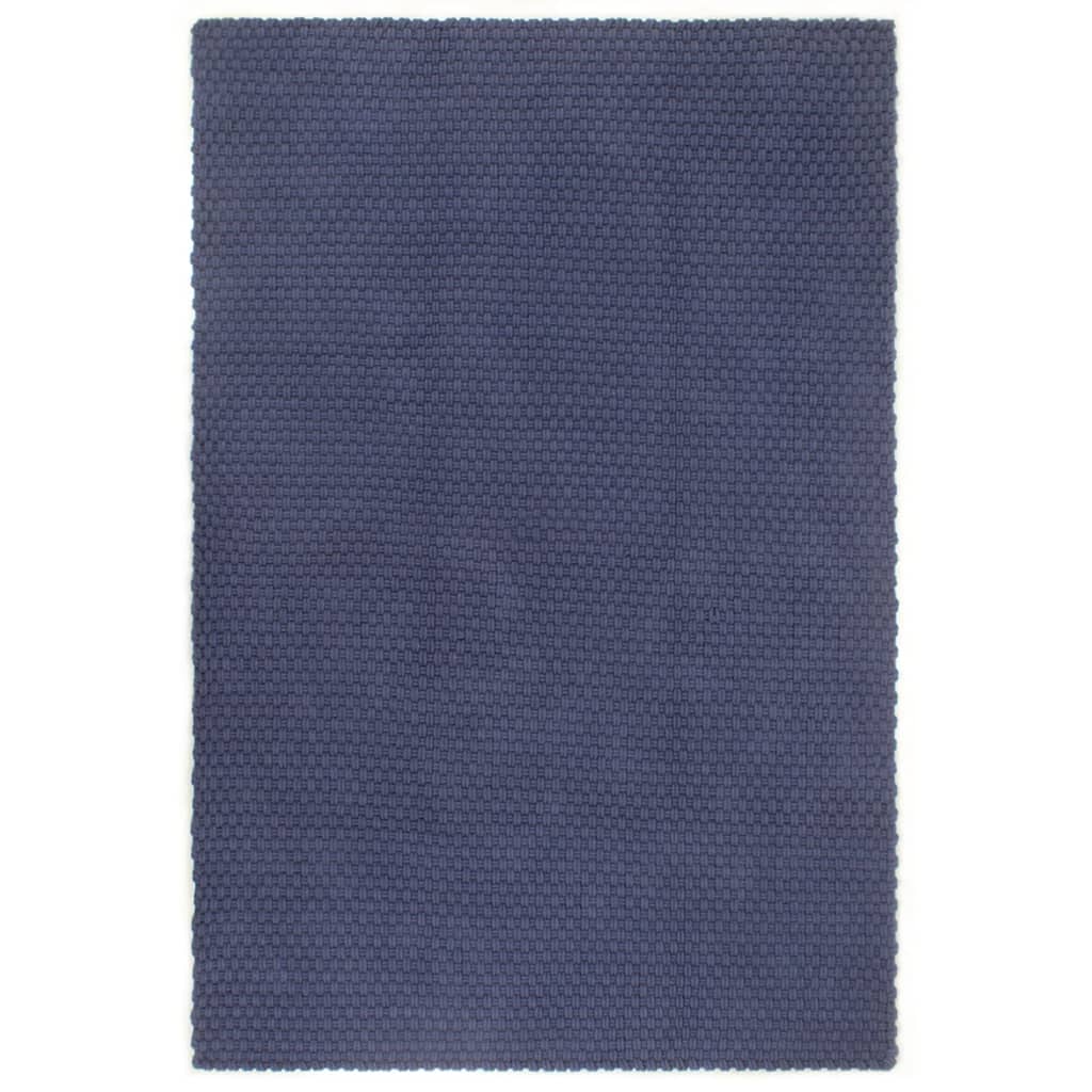 Carpet de algodão azul marinho retangular 120x180 cm