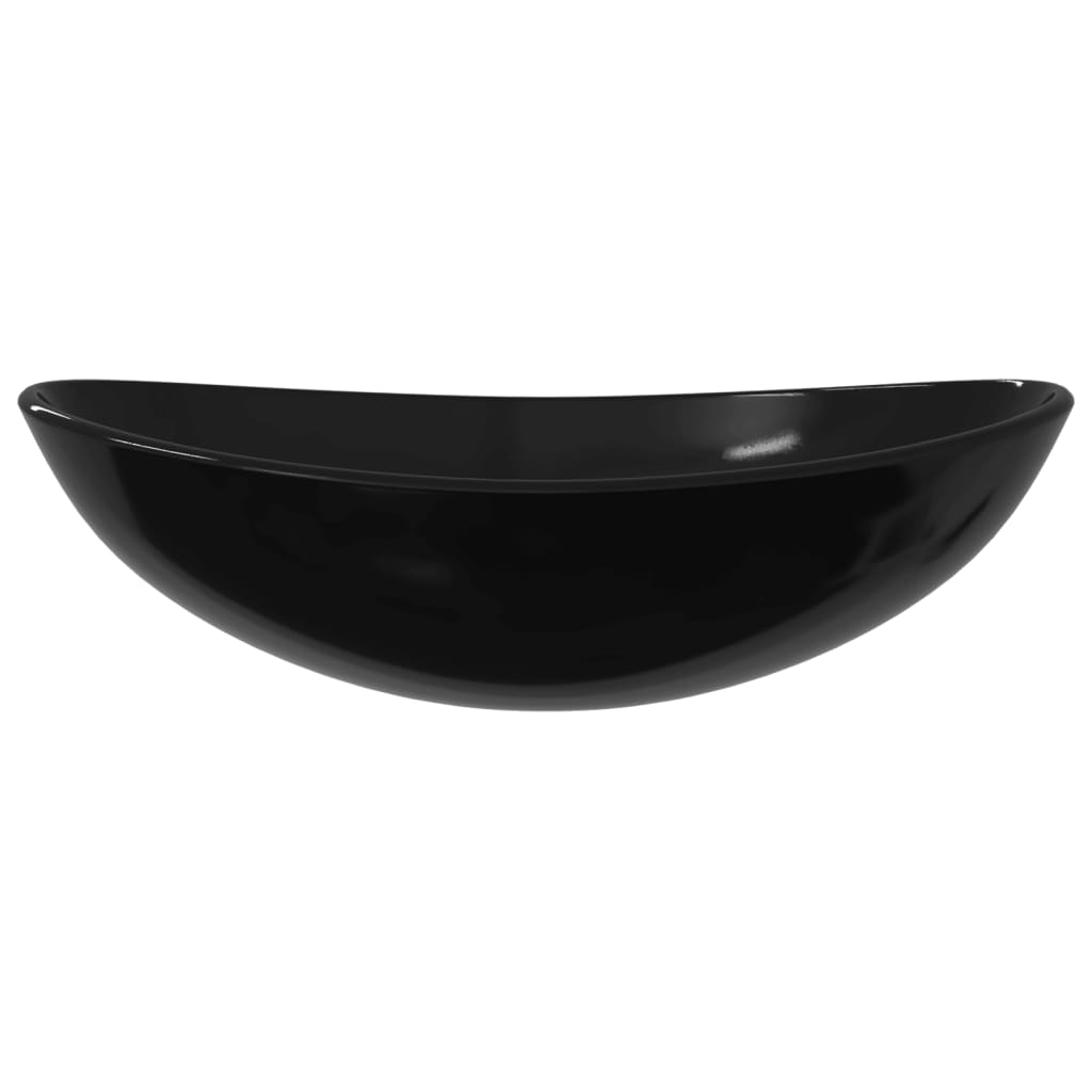 Lavabo de vidrio templado negro 54,5x35x15,5 cm - Vetonek