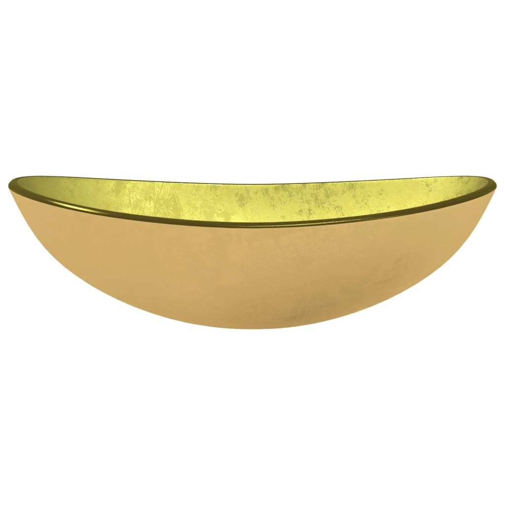 Lavabo de vidrio templado dorado 54,5x35x15,5 cm - Vetonek