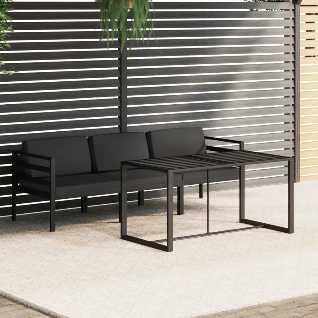 Vetonek Set muebles de jardín 4 pzas y cojines aluminio gris antracita