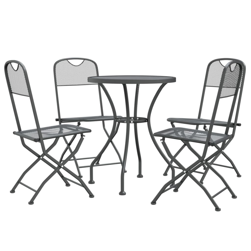 Garden dining set 5 pcs expanded metal mesh anthracite