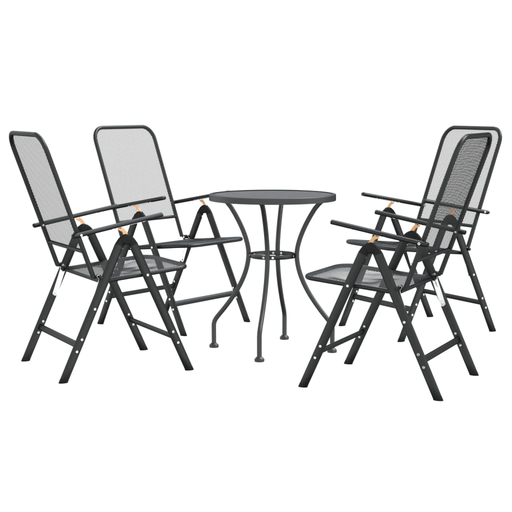 Garden dining set 5 pcs expanded metal mesh anthracite