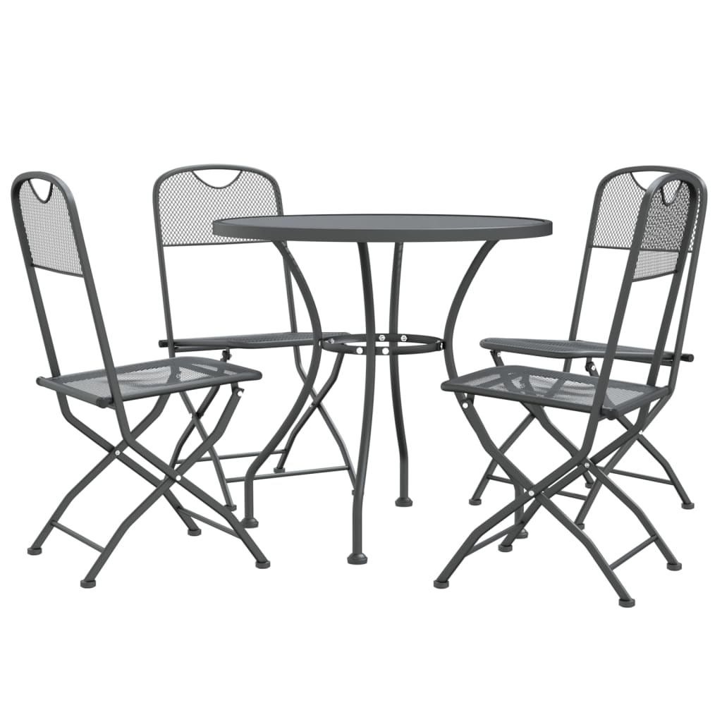 Garden dining set 5 pcs expanded metal mesh anthracite