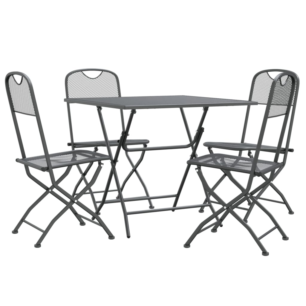 Garden dining set 5 pcs expanded metal mesh anthracite