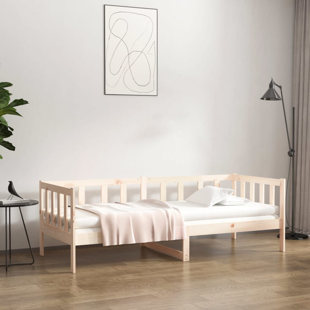 Vetonek Sofá cama sin colchón madera maciza de pino 90x190 cm