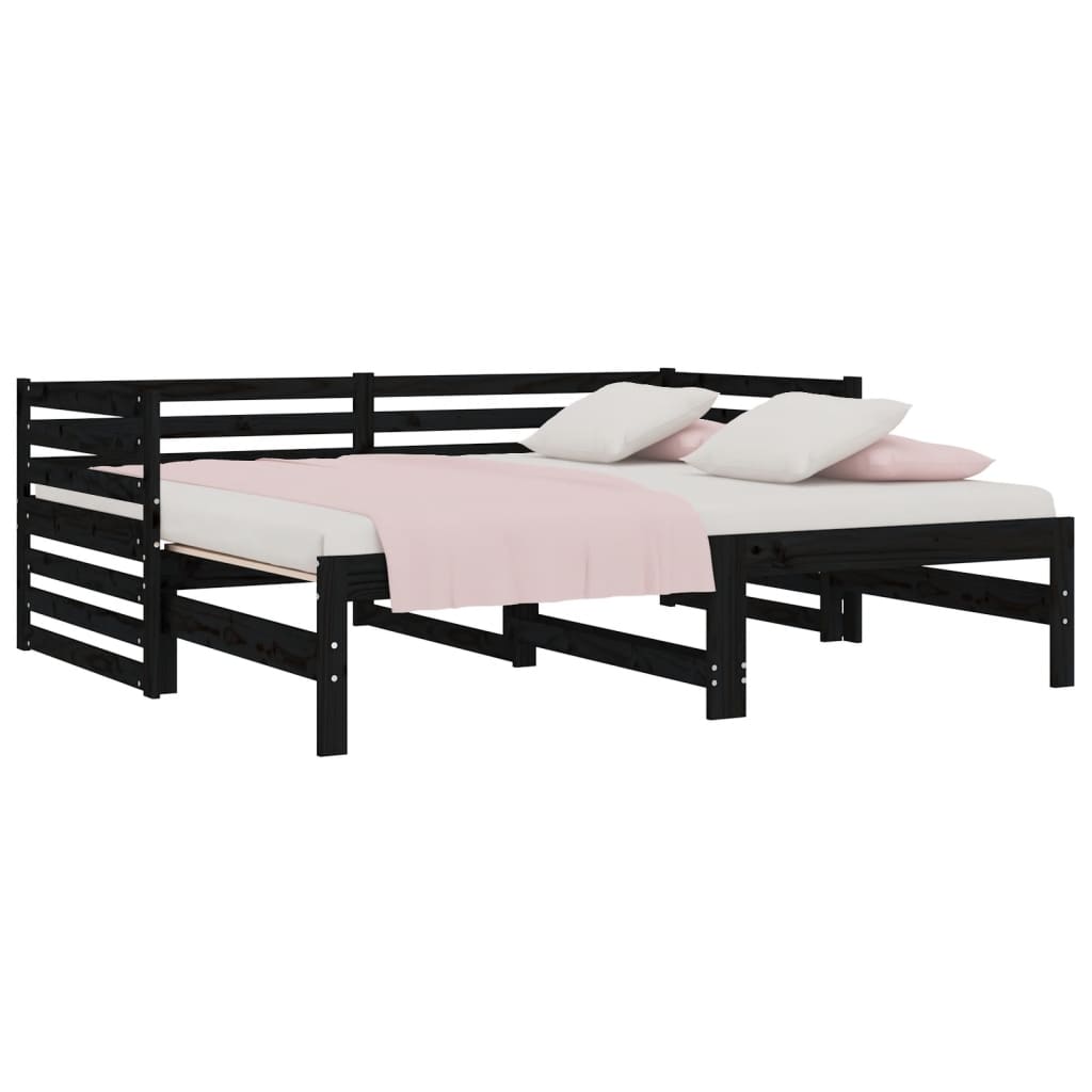 Sofá cama extraíble sin colchón negro 2x(90x190) cm