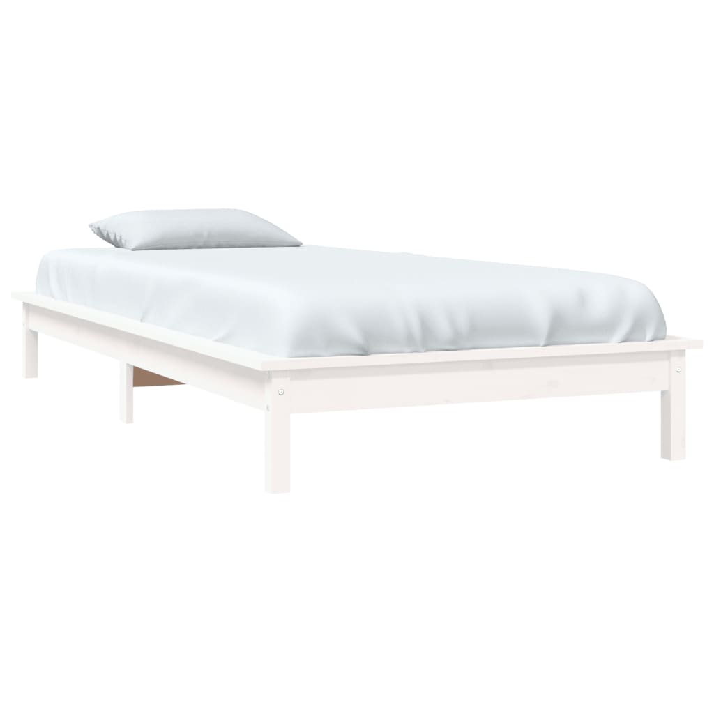 White pine pine wooden bed structure 90x200 cm