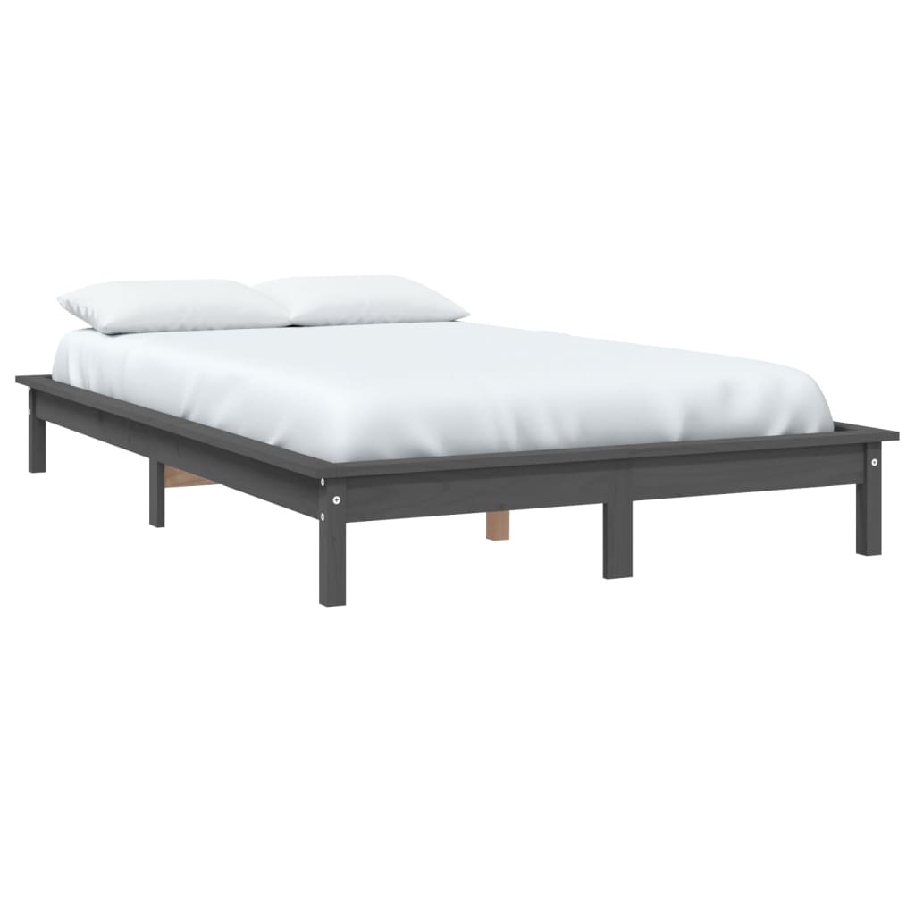 Gray pine pine wooden bed structure 180x200 cm