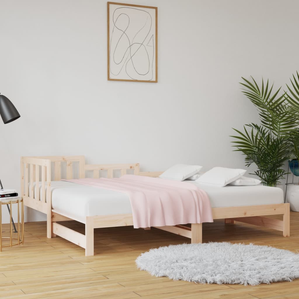 Vetonek Sofá cama extraíble madera maciza de pino 2x(80x200) cm