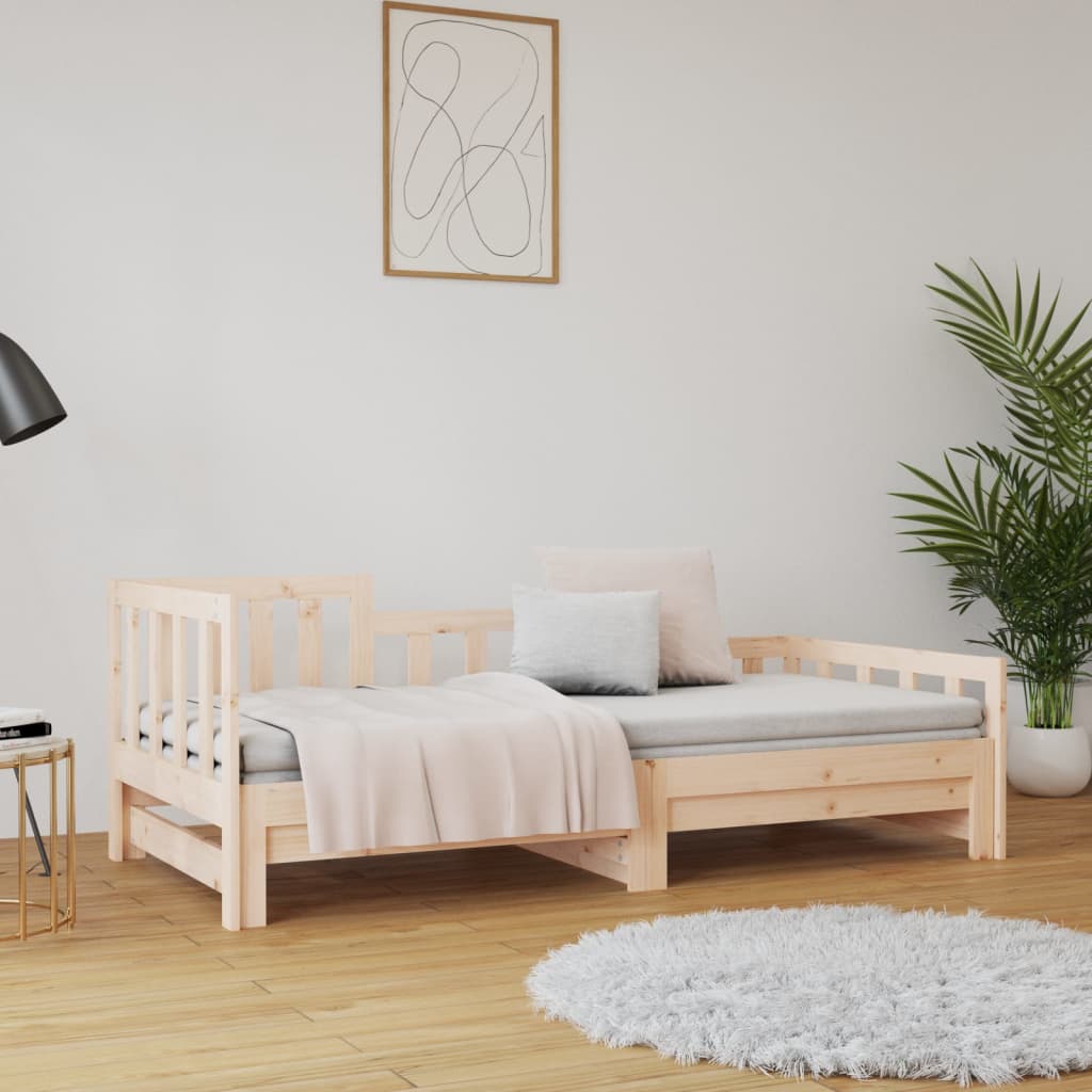 Sofá cama extraíble madera maciza de pino 2x(80x200) cm vidaXL