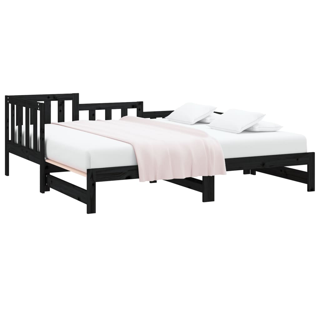 Sofá cama extraíble sin colchón negro 2x(90x190) cm