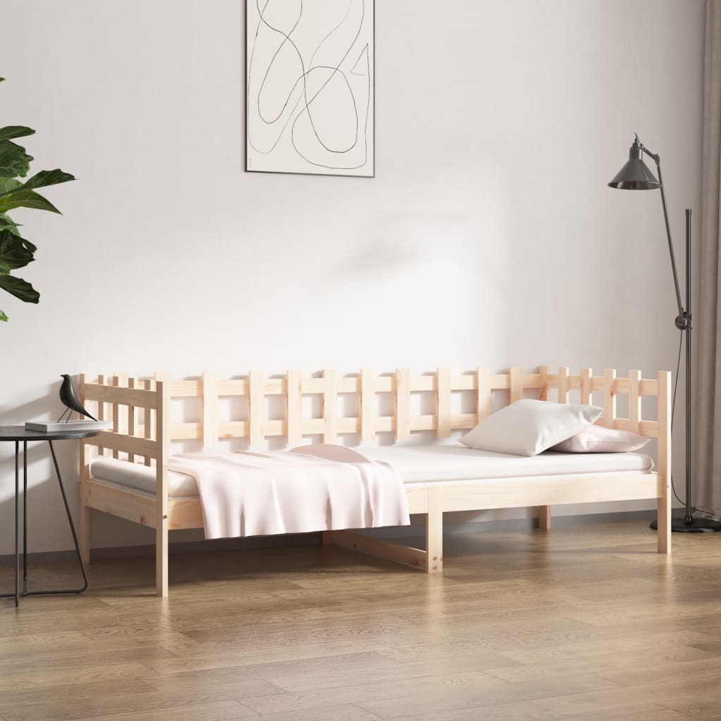 Vetonek Sofá cama sin colchón madera maciza de pino 90x200 cm