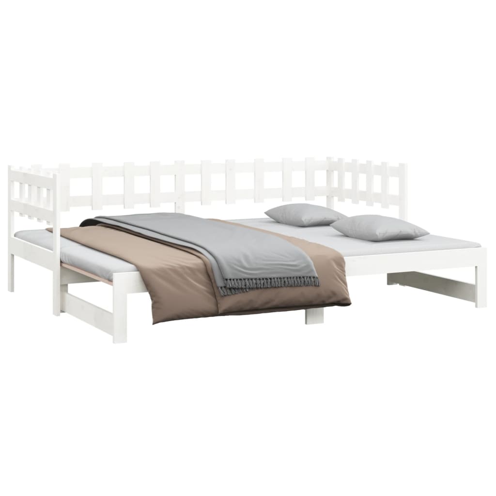 Sofá Removável cama de madeira branca de pinheiro 2x (80x200) cm