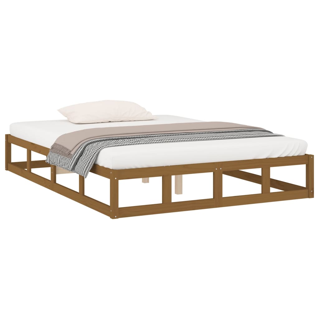 Estructura de cama madera maciza marrón miel 120x200 cm